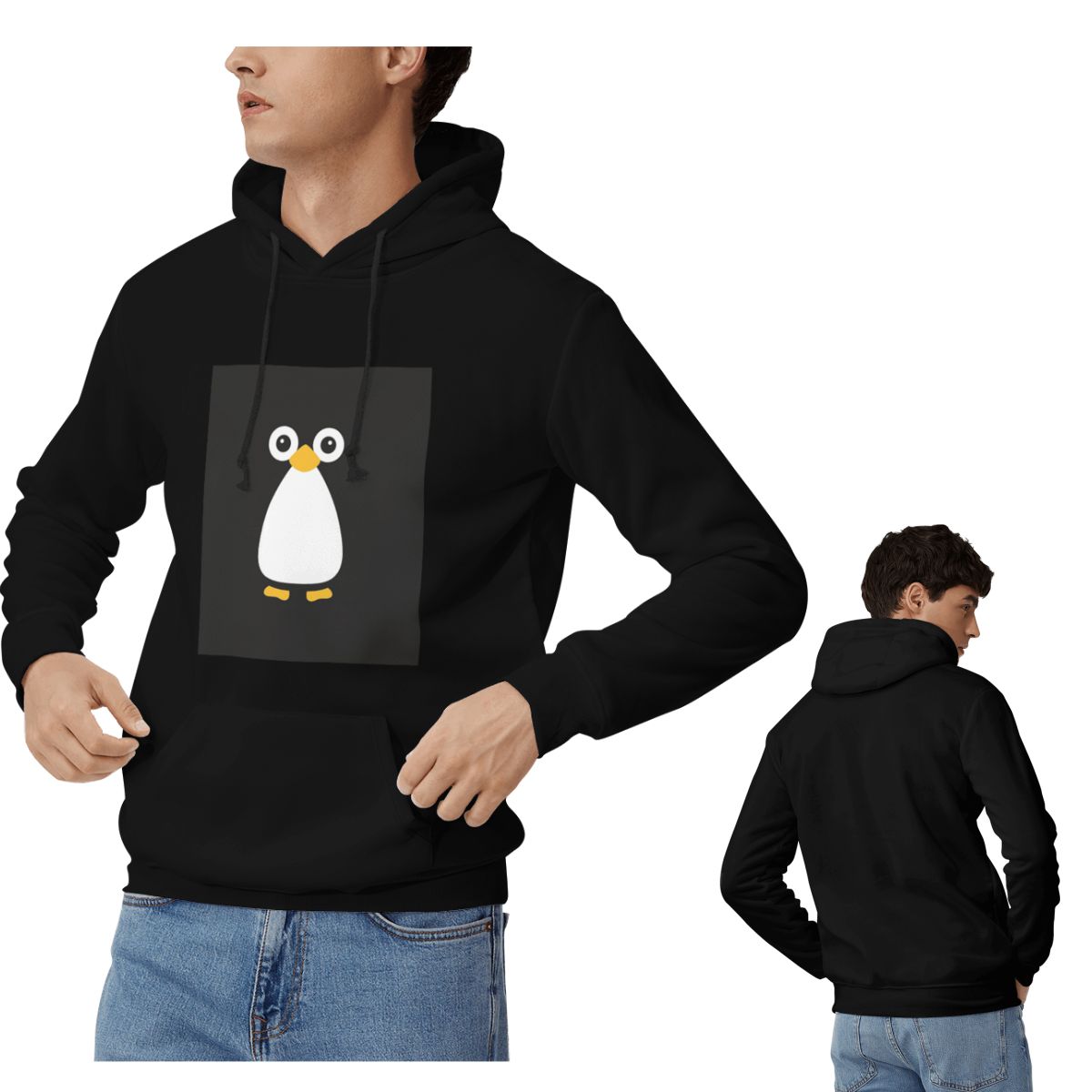 Winter Clothing Vector - Cute Vector Penguin Hoodies Men Women