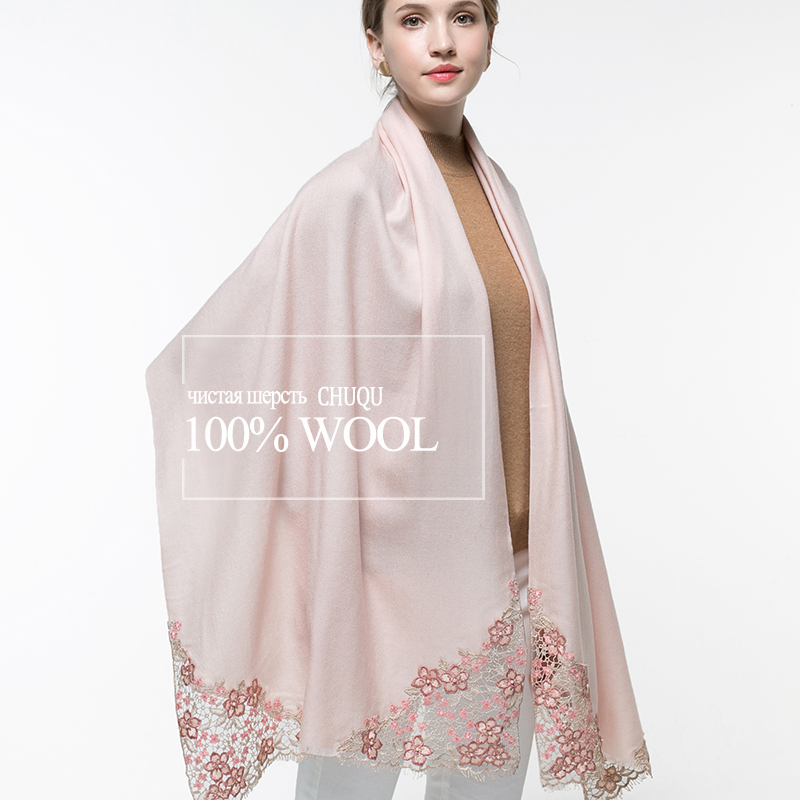 Cashmere Scarf Wrap - 100% Real Wool Pink Scarf Women