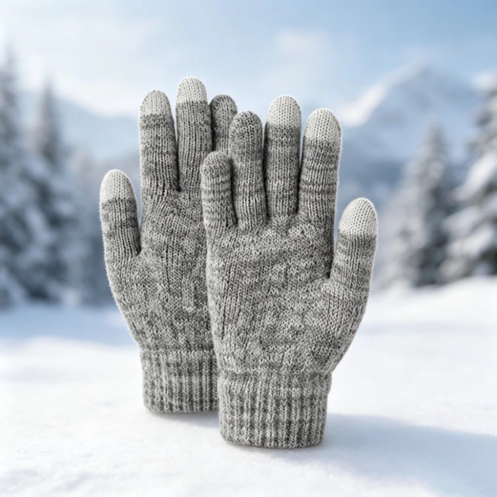 Knit Glove Touch Screen - 2Pcs/Set Fashion Winter Children Hat Gloves