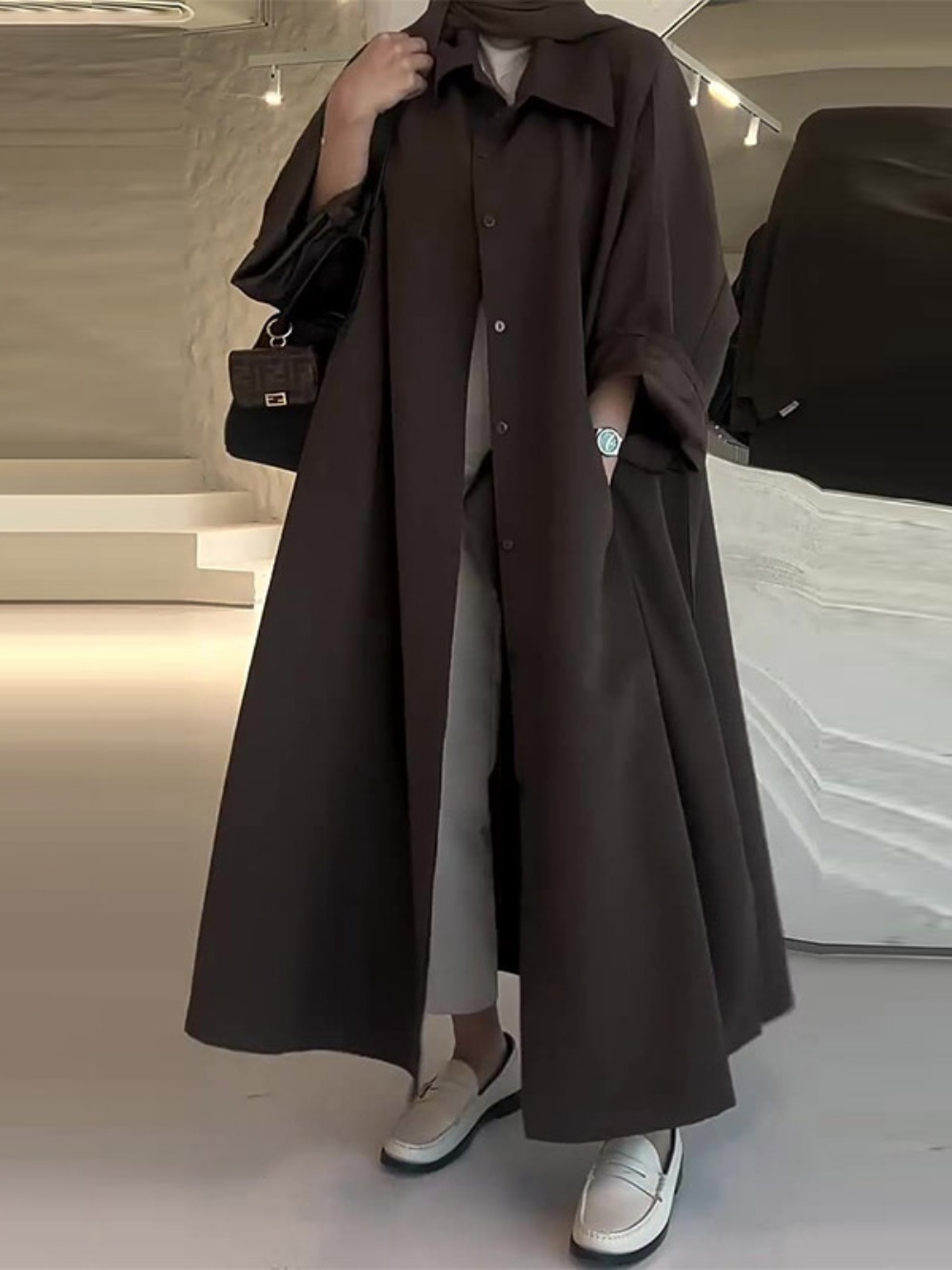 Winter Clothing Online - Eid Muslim Women Abaya Trench Coat