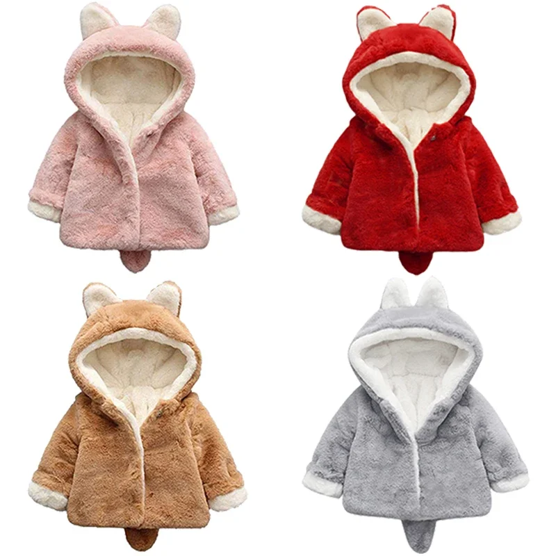 Winter Clothing Kids - Cute Cat Ears Plush Baby Jacket