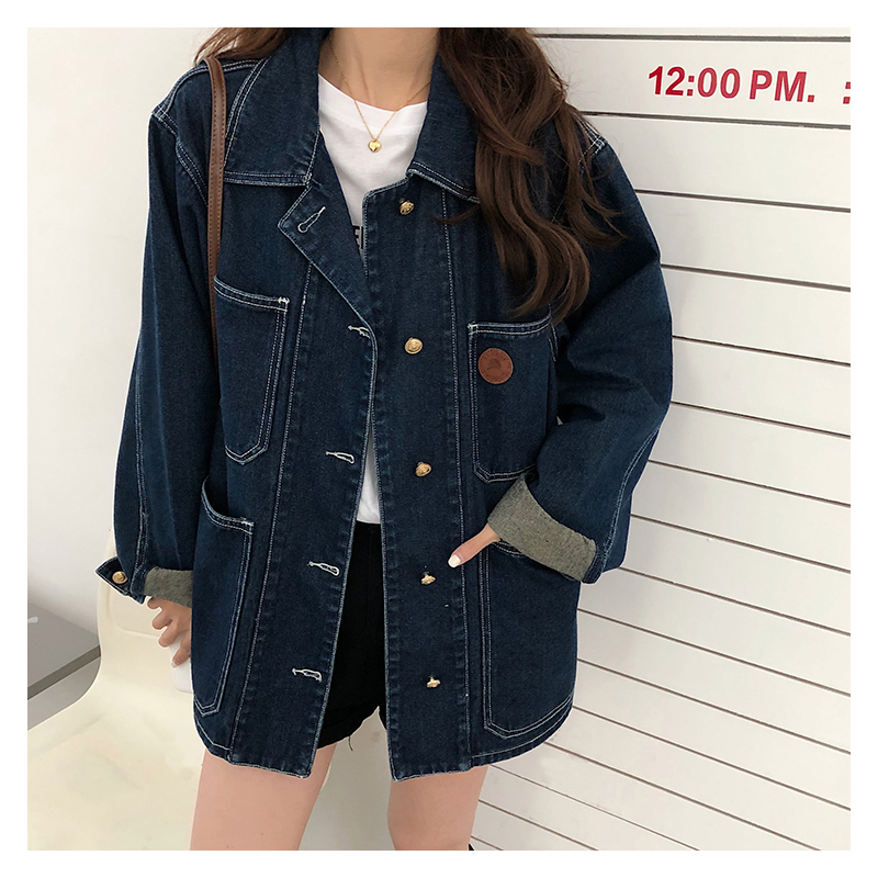 Winter Clothing Online - Dark Blue Denim Jacket Women Spring