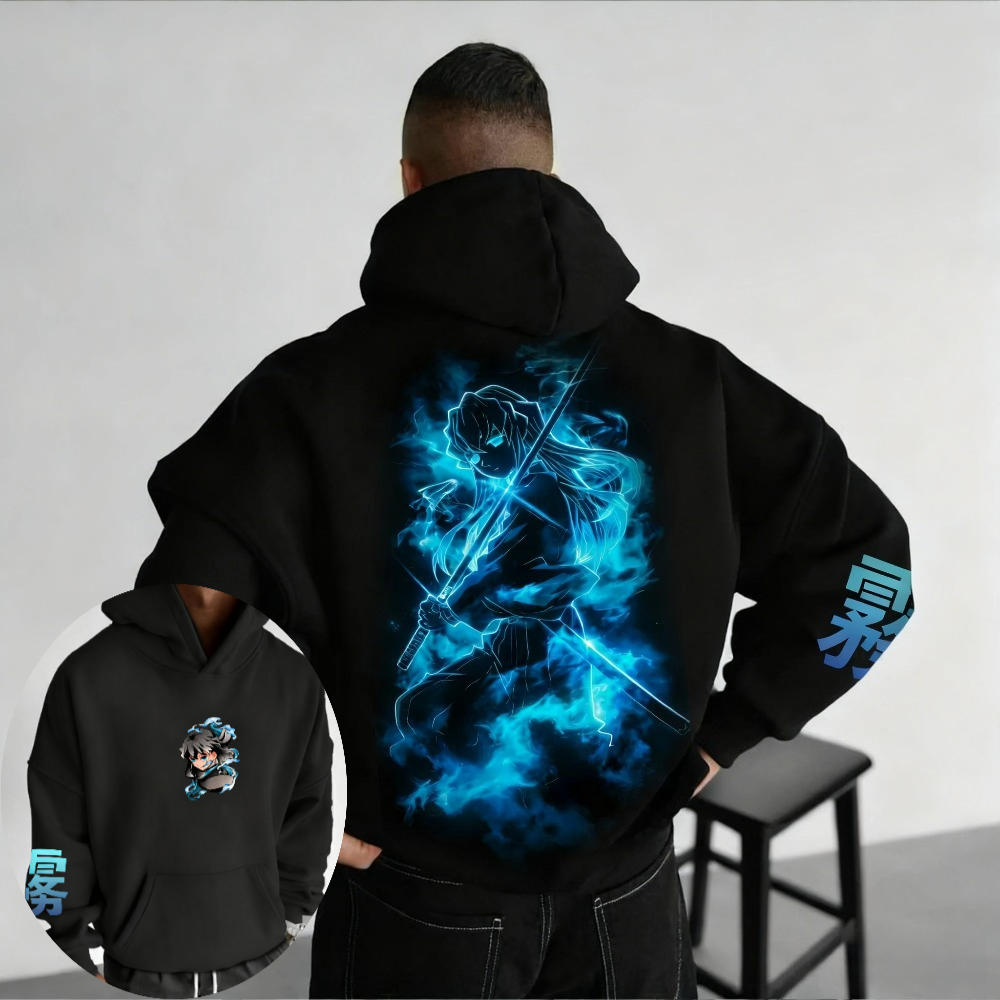 Winter Clothing Outfits - Demon Slayer Men's Hoodie Sweatshirt Muichiro