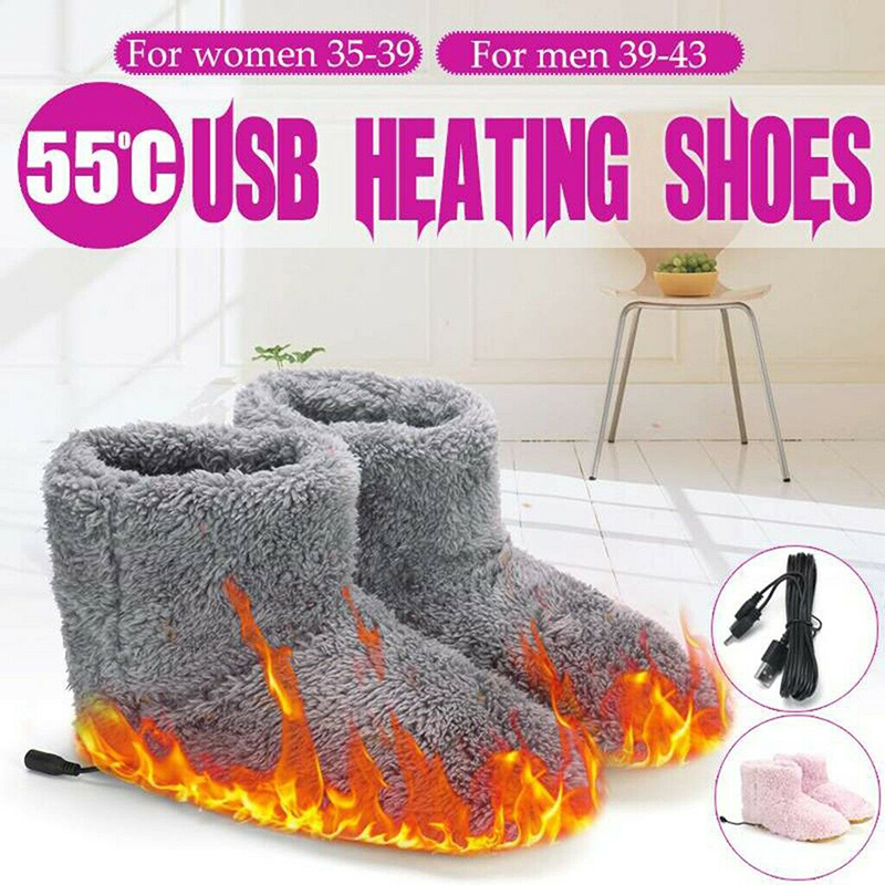 Heated Gloves Electric - Winter USB Warmer Foot Shoes Plush