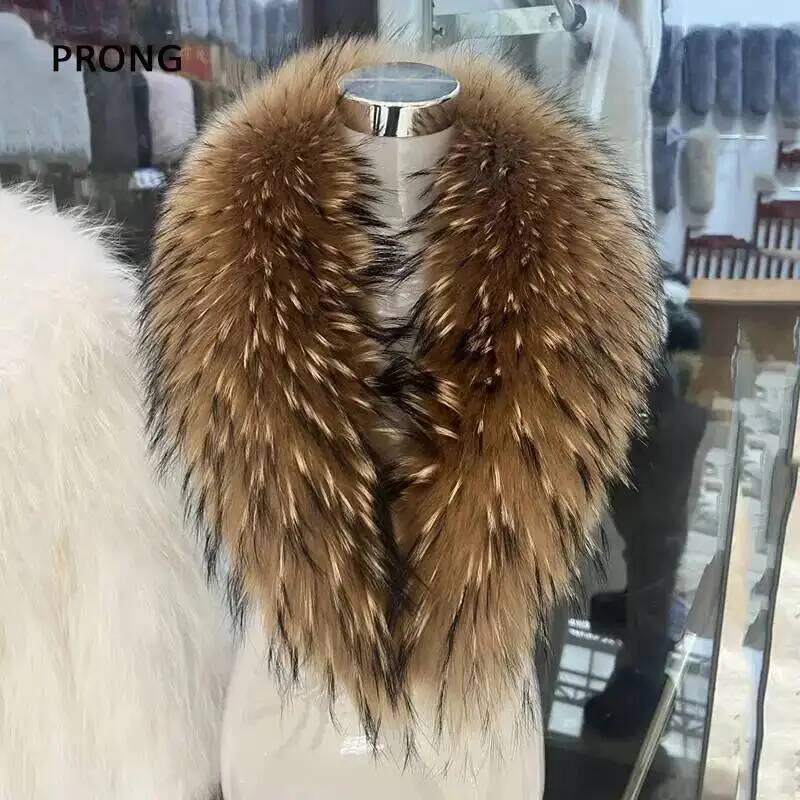 Natural Raccoon Fur Collar Rea - Winter Clothing Online review and price