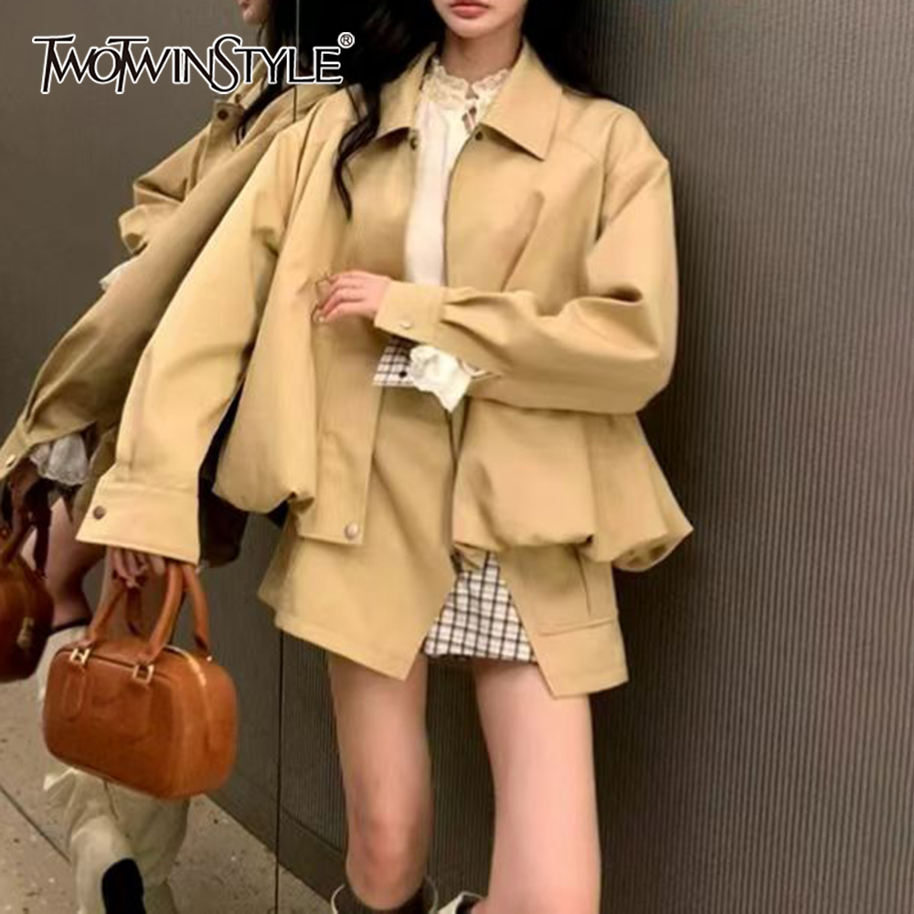 TWOTWINSTYLE Khakl Spliced Poc - Winter Clothing Online review and price