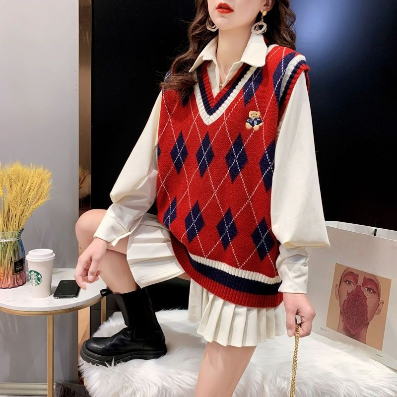 Red Knit Vests for Women Sleev - Winter Clothing Trends 2025 review and price