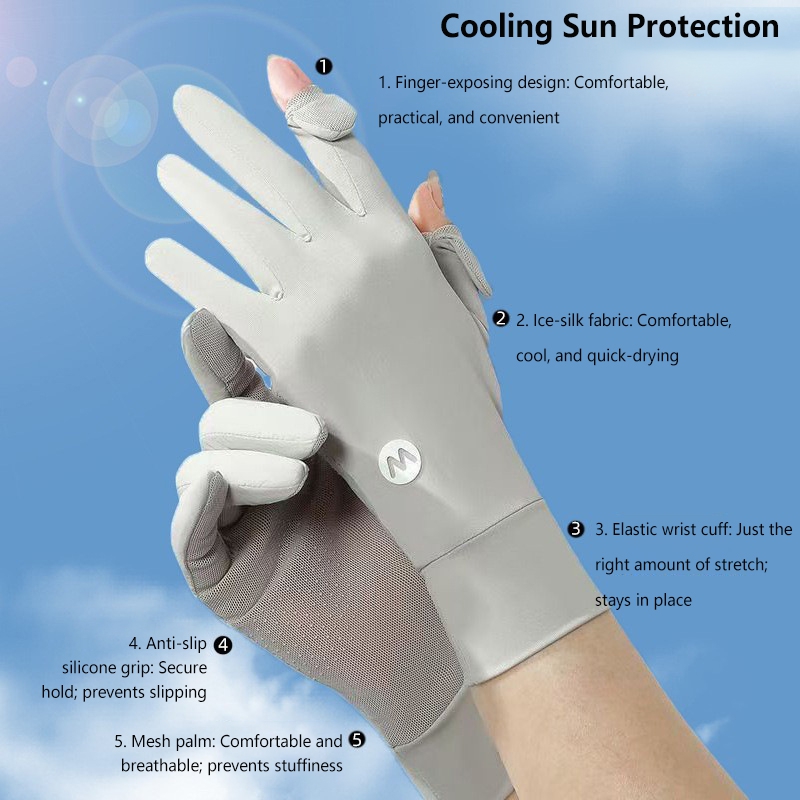 Sunscreen Ice Silk Breathable  - Knit Glove Touch Screen review and price