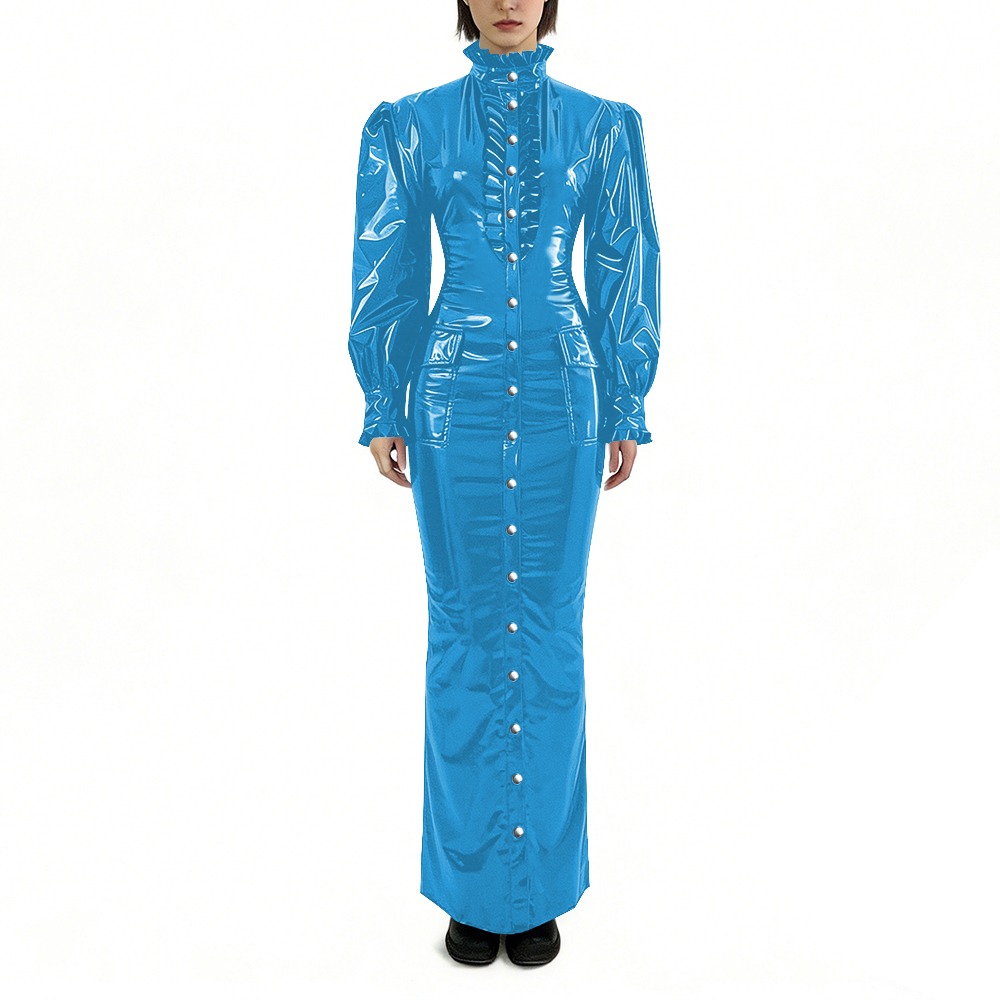Glossy PVC Long Pencil Dress P - Winter Clothing Outfits review and price