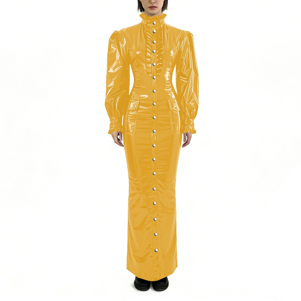 Glossy PVC Long Pencil Dress P - Winter Clothing Outfits review and price
