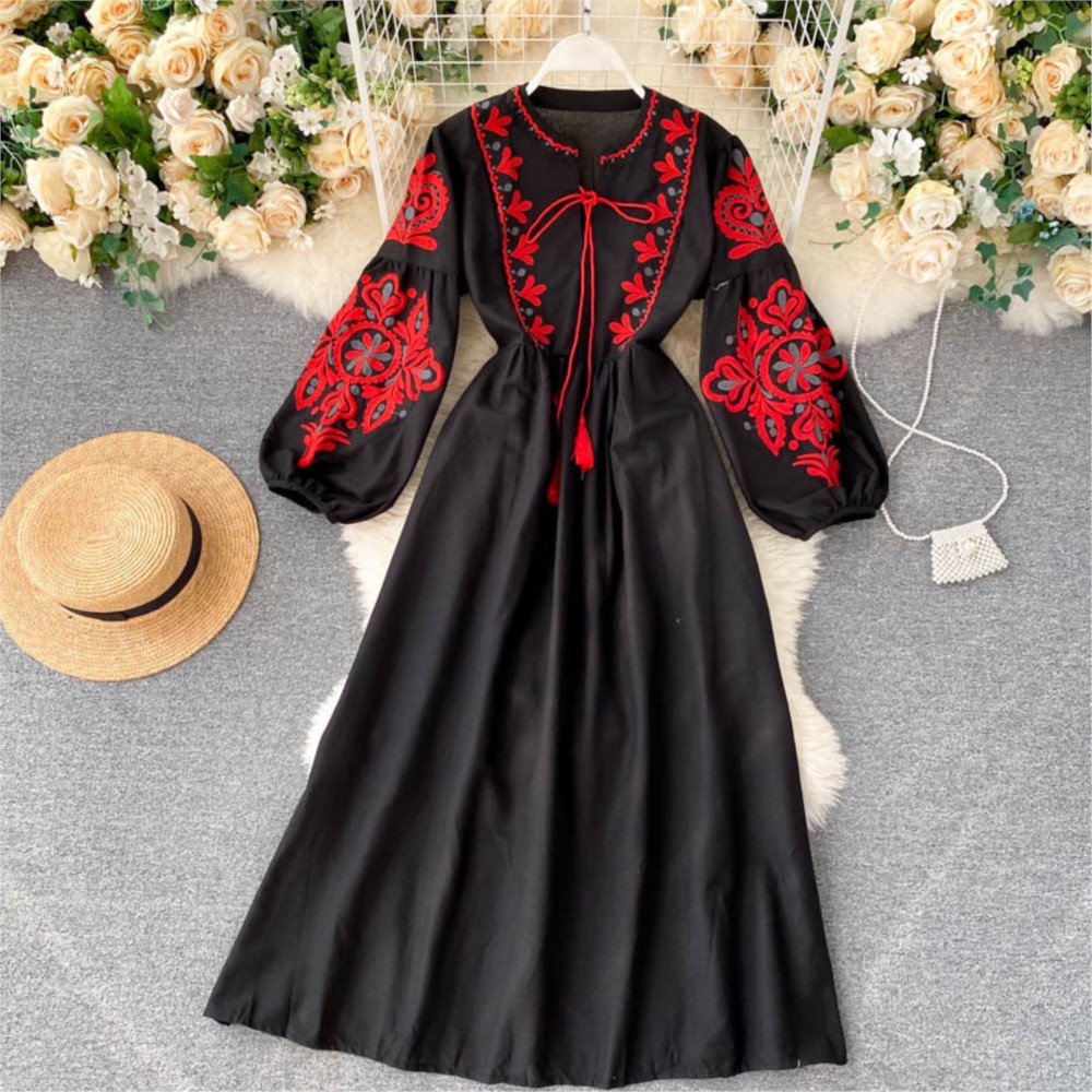 Loose Dress Embroidered Flower - Winter Clothing Dress Up review and price