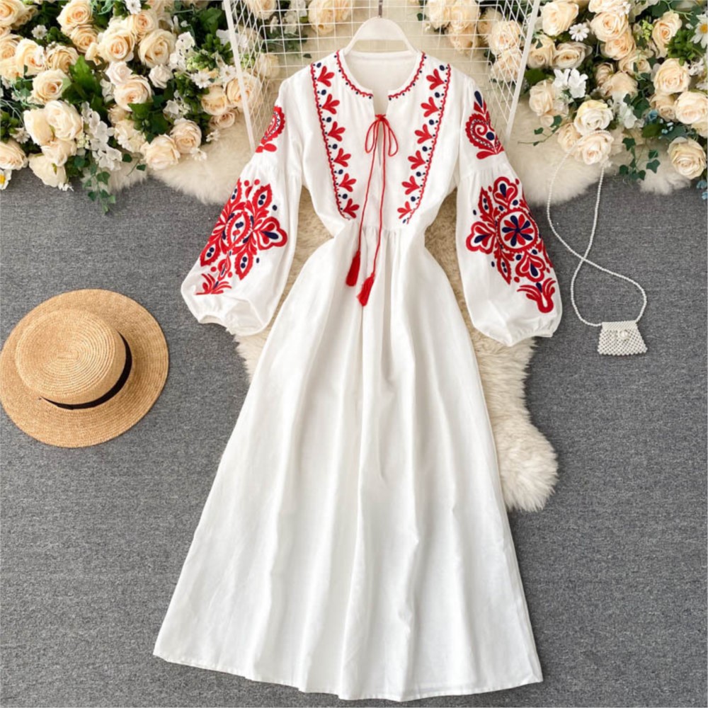 Loose Dress Embroidered Flower - Winter Clothing Dress Up review and price