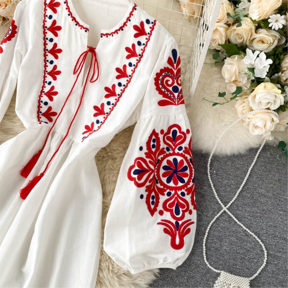 Loose Dress Embroidered Flower - Winter Clothing Dress Up review and price