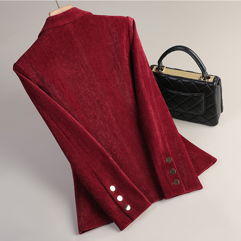 Yellow Gold Velvet Blazer Wome - Winter Clothing Online review and price