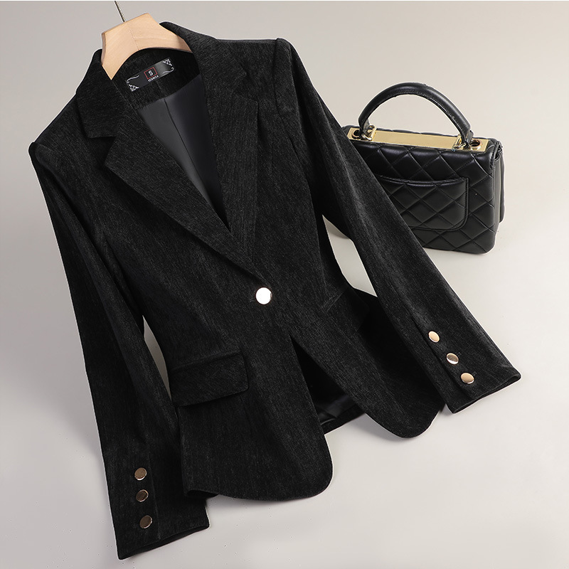 Yellow Gold Velvet Blazer Wome - Winter Clothing Online review and price