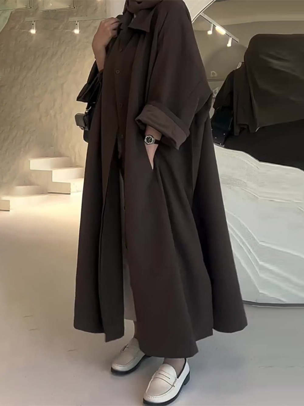 Eid Muslim Women Abaya Trench  - Winter Clothing Online review and price