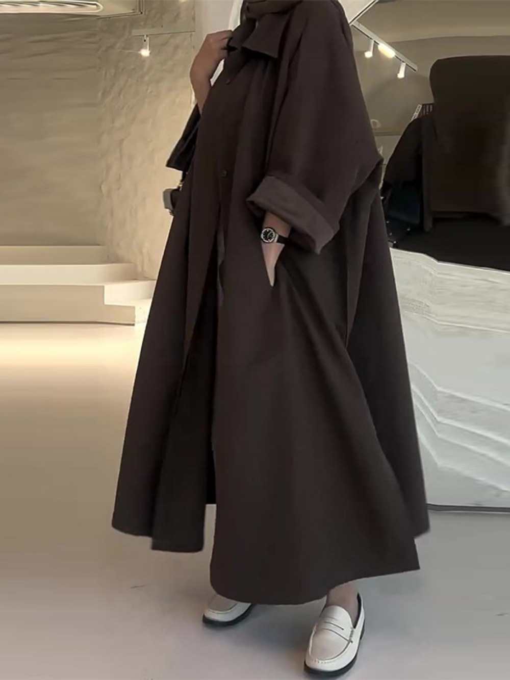 Eid Muslim Women Abaya Trench  - Winter Clothing Online review and price