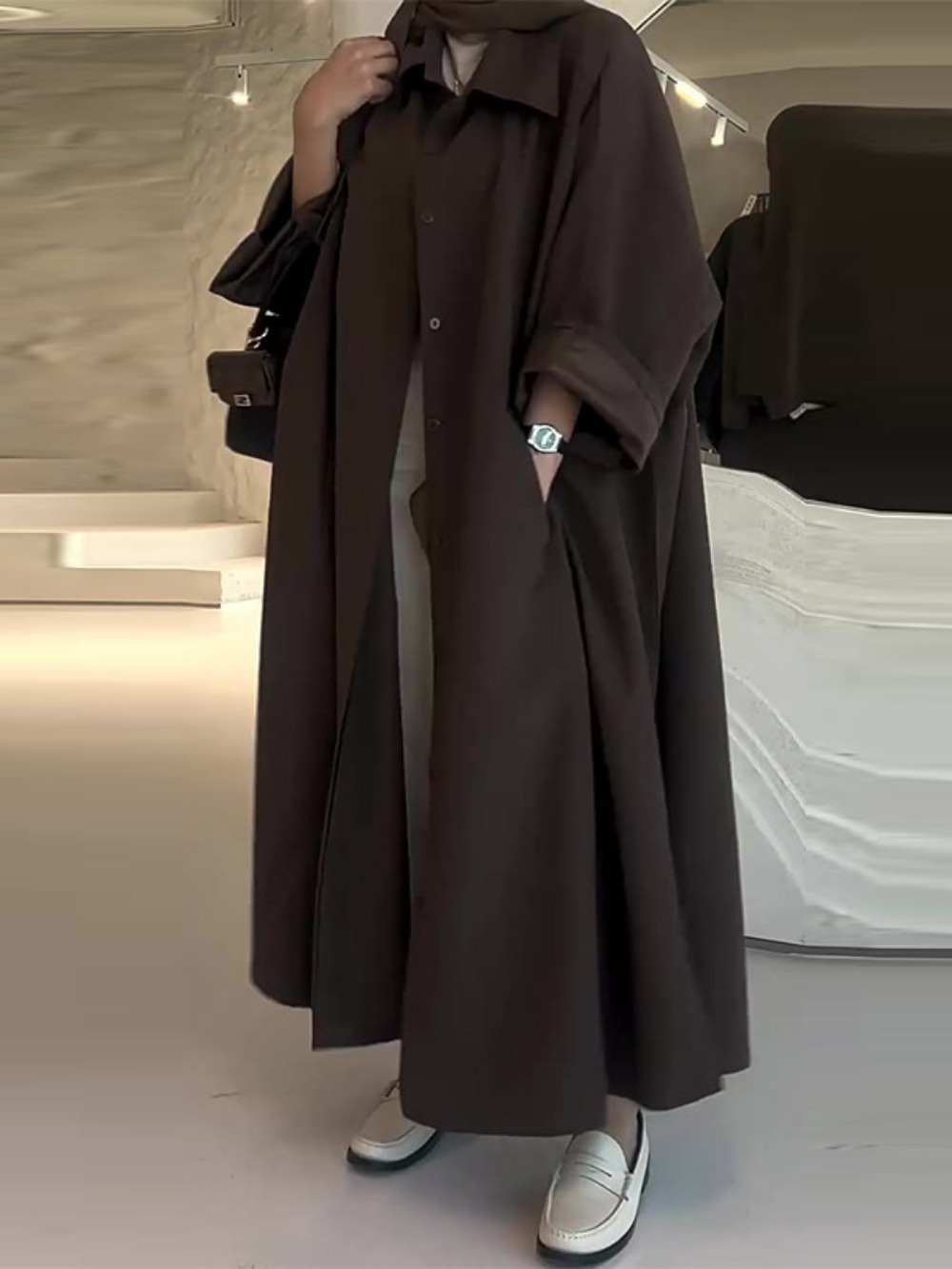 Eid Muslim Women Abaya Trench  - Winter Clothing Online review and price