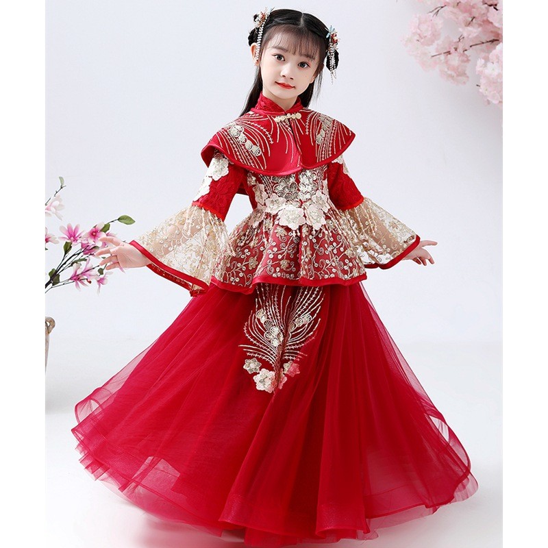 Girls Hanfu Cheongsam Costume  - Winter Clothing Kids review and price