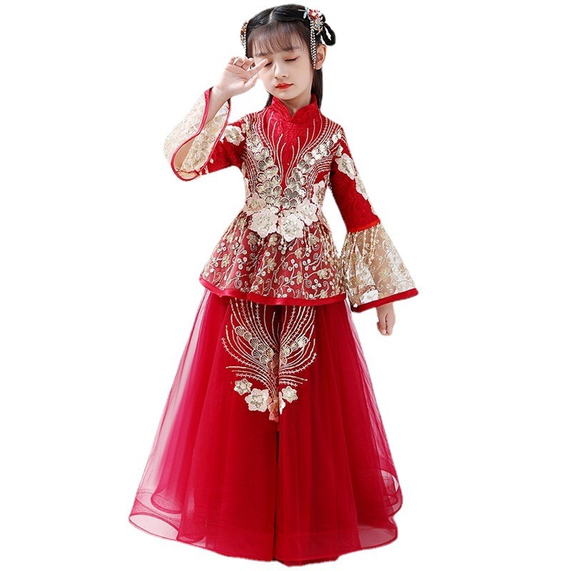 Girls Hanfu Cheongsam Costume  - Winter Clothing Kids review and price