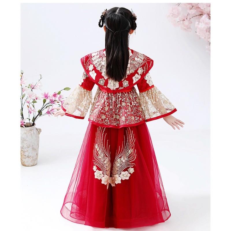 Girls Hanfu Cheongsam Costume  - Winter Clothing Kids review and price