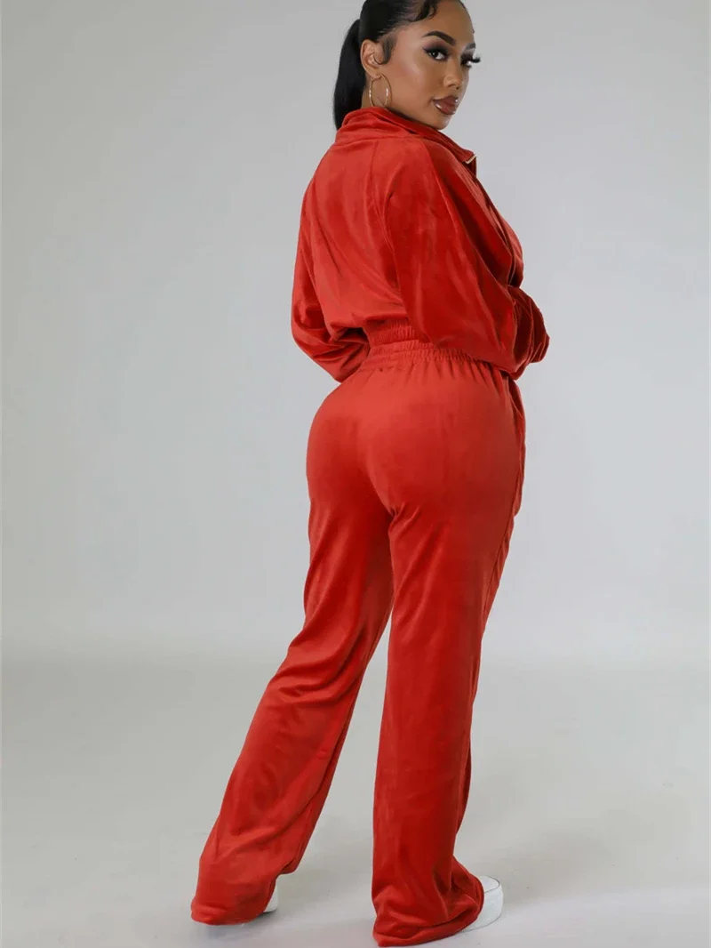 Fashion Velvet 2 Piece Sets Wo - Winter Clothing Outfits review and price