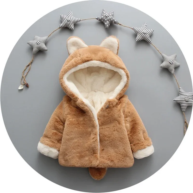 Cute Cat Ears Plush Baby Jacke - Winter Clothing Kids review and price