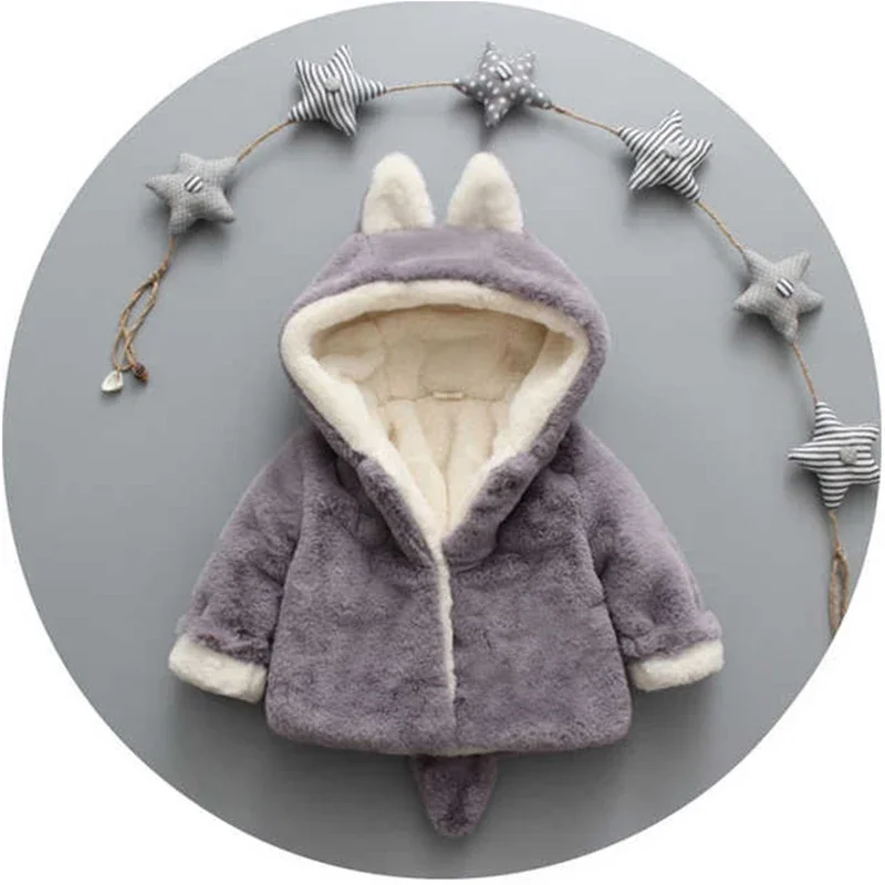 Cute Cat Ears Plush Baby Jacke - Winter Clothing Kids review and price