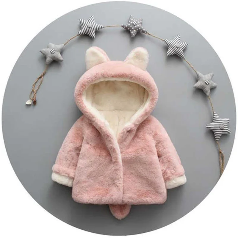 Cute Cat Ears Plush Baby Jacke - Winter Clothing Kids review and price