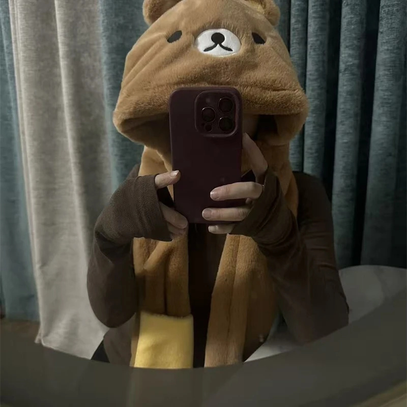 3 In 1 Plush Thick Hooded Hat  - Winter Clothing Kids review and price