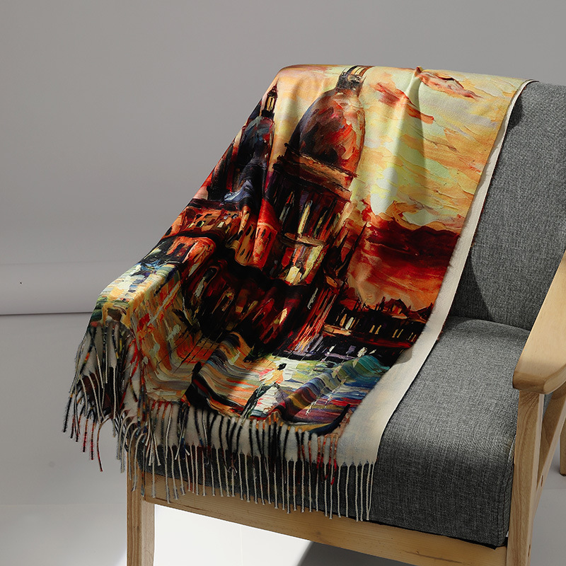 Luxury Brand Oil Painting Cash - Cashmere Scarf Wrap review and price