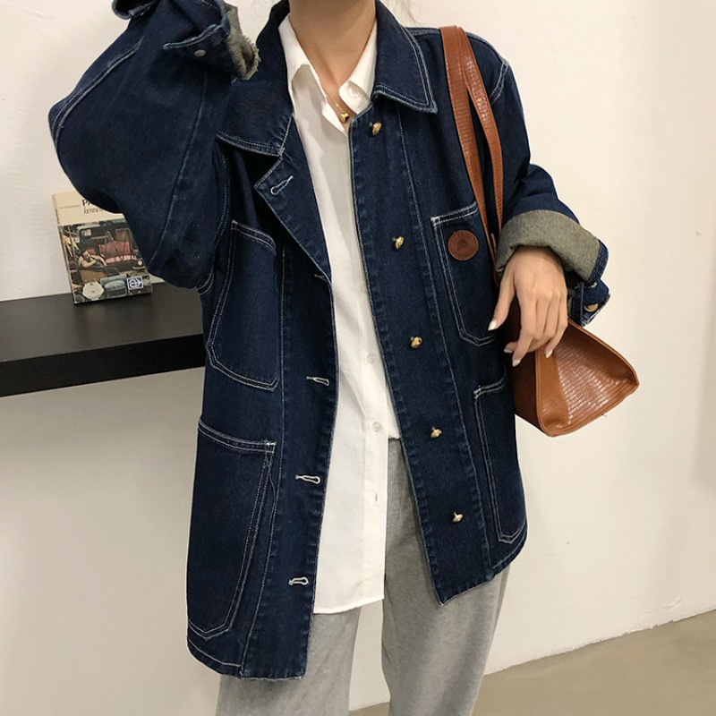Dark Blue Denim Jacket Women S - Winter Clothing Online review and price